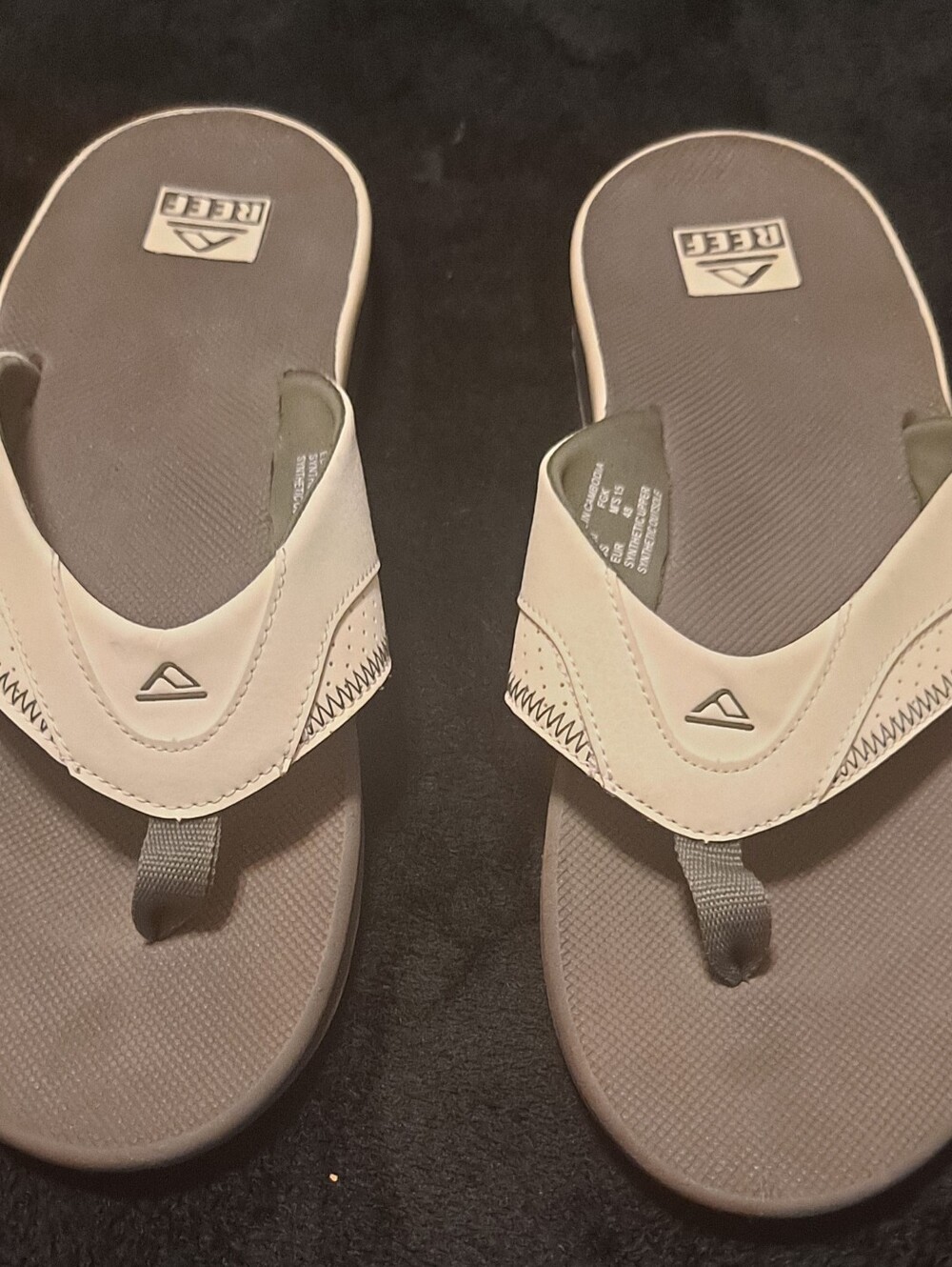 Reef Mens White and Gray Comfortable Cushion Flip Sandals Sz 15